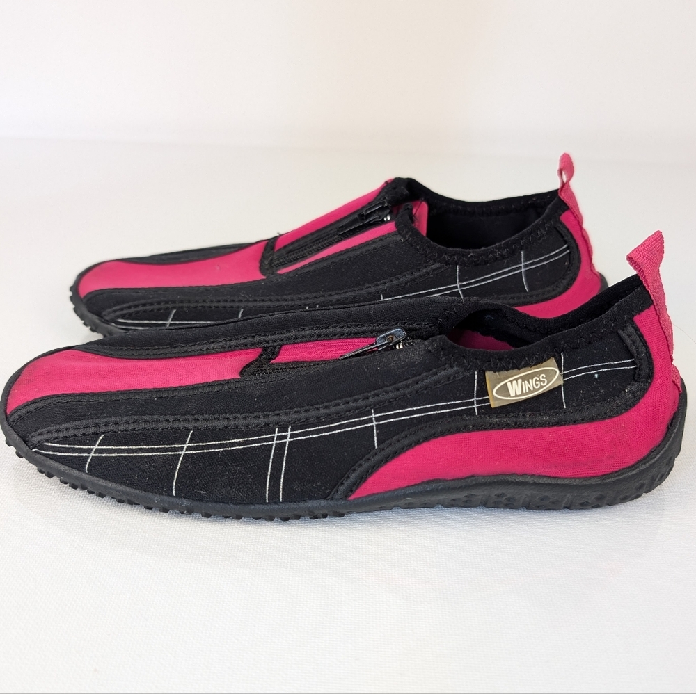 Wings Water Shoes Women's Size 7 Black Pink Aqua Grip Lightweight